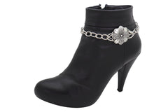 Silver Chain Boot Western Bracelet Shoe American Indian Head Charm Anklet