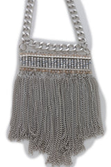 Silver Metal Chain Boot Bracelet Shoe Fringe Tassel Ethnic Tribal Charm