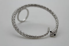 Women Long Silver Metal Trendy Huge Ring Huge Circle Swirl Snake Band Size 7