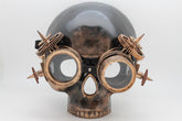 New Men Half Face Costume Mask Skeleton Skull Steam Punk Robot Parts Halloween