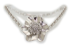 Silver Boot Chain Western Shoe Bracelet Anklet Fun Rose Flower Bling Charm