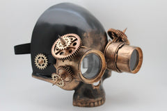 New Men Half Face Costume Mask Skeleton Skull Steam Punk Robot Parts Halloween