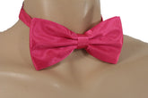 Hot Pink Fabric Neck Bow Tie Fabric Tuxedo Costume Men Women Teens And Kids