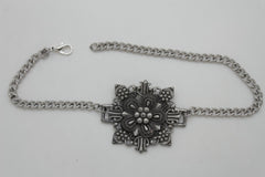 Women Stylish Boot Bracelet Antique Silver Metal Chain Shoe Bling Flower Charm