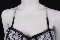 New Decorative Accessories Lingerie Bra Straps Silver Rhinestones