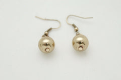 Antique Gold Metal Choker Necklace Black Beads + Earrings