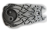 Yin and Yang Fireball Flame Metal Belt Buckle