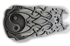 Yin and Yang Fireball Flame Metal Belt Buckle