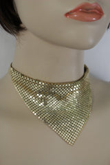 Women Black Gold Mesh Jewelry Short Choker Necklace Bandana
