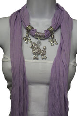 Rhinestone Poodle Dog Pendant Soft Scarf