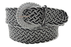 Two Tone Faux Leather Classic Braided Belt