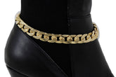 Women Gold Metal Classic Boot Bracelet Chain Anklet Shoe Charm Narrow Band