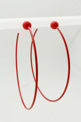 Fun Jewelry Earrings Set Huge Hoop Red Color Metal Sexy Party Club