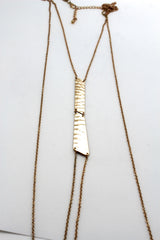 Gold Double Metal Plate Body Chains Long Necklace Jewelry Beach Harness