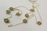Gold Metal Chains Classic Circles Pendant 40" Long Necklace