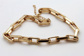 Gold Plastic Chain Square Links light weight Short Necklace