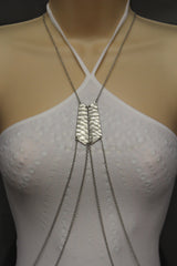 Double Metal Plate Classic Gold Metal Body Chain