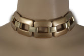 Gold Silver Chunky Chain Thick Links Short Choker Necklace
