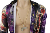 Iced Out Gun Pendant Long Metal Chain Necklace