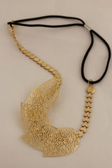 Gold Silver Metal Head Band Chain Big Leaves Lady Hair Headband