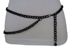 Thick Metal Chain Link Side Wave Detail Belt