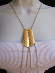 Women La Gold Double Metal Plate Classic Chic Body Chain Jewelry Long Necklace - alwaystyle4you - 2