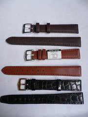 New Men Women 3 Watch Band Set Genuine Leather Crocodile Solid Anti Allergy Casual Elegant Black Dark Light Brown Fashion Jewelry 14 Mm - alwaystyle4you - 3