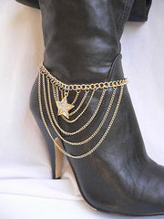 Gold / Silver Boot Big Star Multi Trendy Chain Silver Rhinestones Western Style - alwaystyle4you - 13