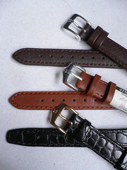 New Men Women 3 Watch Band Set Genuine Leather Crocodile Solid Anti Allergy Casual Elegant Black Dark Light Brown Fashion Jewelry 14 Mm - alwaystyle4you - 4