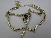Light Gold Metal Hand Chain Gold Black Triangle Women Trendy