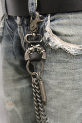 Antique Silver Metal Wallet Chain KeyChain Black Leather Guns Bullets Skull Jeans Cowboy Rocker Trucker New Men Style - alwaystyle4you - 1
