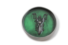 Silver Metal Round Heavy Grey Green Skeleton Rider Motorcycle Bones Belt Buckle Men Accessories