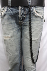 Black Metal Links Extra Long Wallet Chains ThickKeyChain Jeans Chunky Motorcycle Biker Rock New Men Style - alwaystyle4you - 4