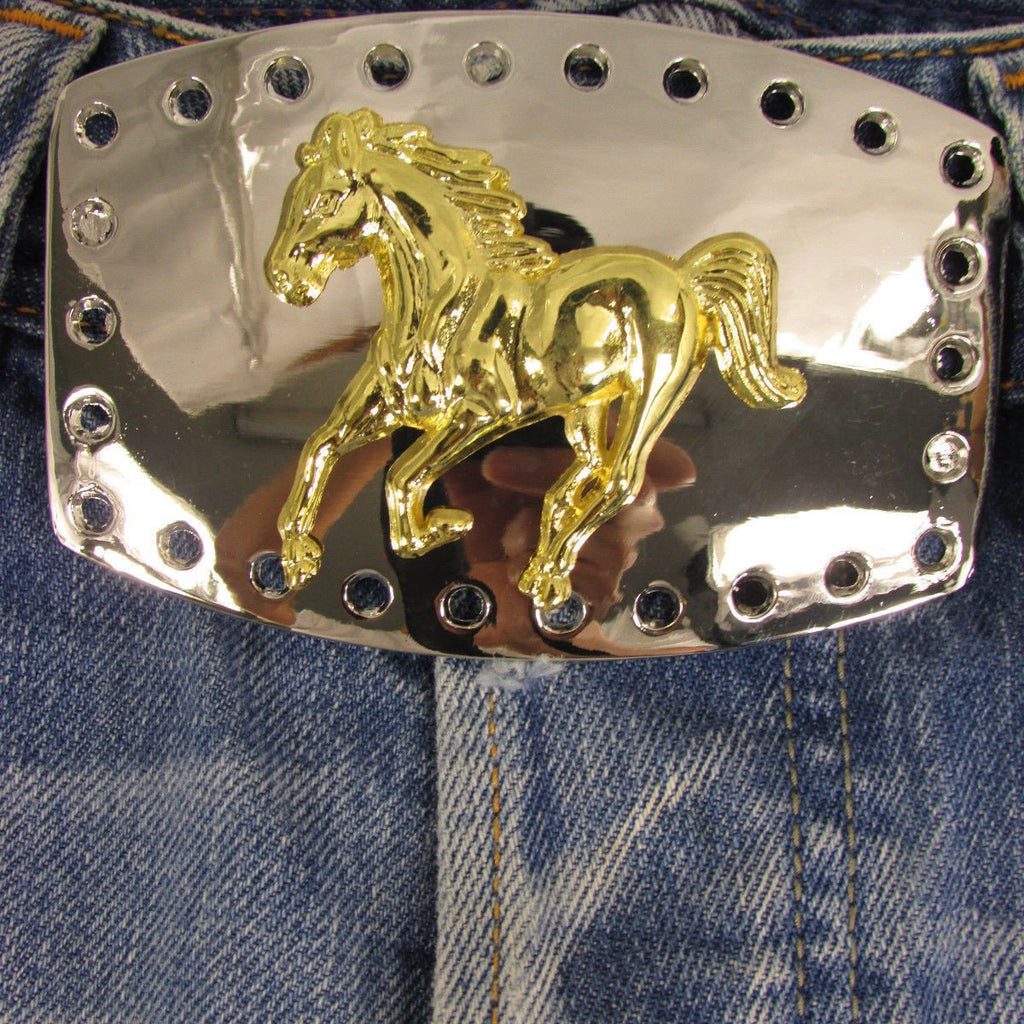 Men Belt Buckle Cowboy Western Fashion Silver Metal Gold Rodeo Horse S alwaystyle4you