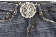 NEW Silver Metal Belt Buckle Antique Aztec Calendar Mayan Men Accessories