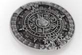Silver Metal Belt Buckle Antique Aztec Calendar Mayan Men Accessories