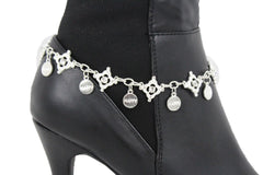 HAPPY Charms & Rhinestone Metal Boot Chain