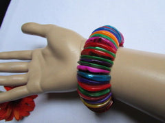 Purple Blue / Multi Colors Wide Bracelet Rings Stone Rainbow Beads Trendy Hawaiin Style Women Fashion Jewelry Accessories - alwaystyle4you - 1