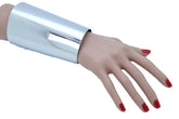 New Jewelry Silver Metal Long Cuff Bracelet Bulky Bling Look Fancy One Size