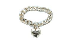 Bangle Bracelet Gold Metal Chain Heart Charm Best Friend