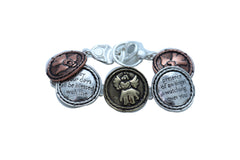 Bracelet Silver Metal Angel Charms Protection Bless Prayer