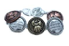 Bracelet Silver Metal Angel Charms Protection Bless Prayer