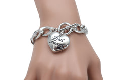 Silver Metal Chain Wrist Bracelet Love Heart Best Friend Great Gift