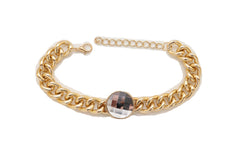 Fashion Gold Metal Chunky Chain Link Short Choker Necklace Silver Bling