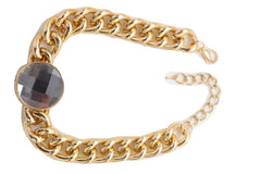 Gold Metal Chunky Chain Link Short Choker Necklace Silver Bling Fancy Style