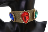 Oversized Jeweled Beads Mesh Choker Necklace