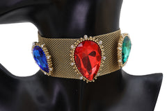 Oversized Jeweled Beads Mesh Choker Necklace
