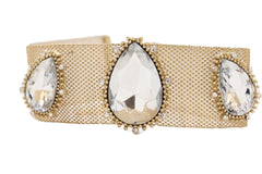 New Jewelry Gold Mesh Metal Wide Band Choker Necklace Silver Beads Cool Look