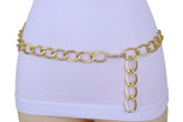 Textured Gold Colored Metal Chain Link Belt