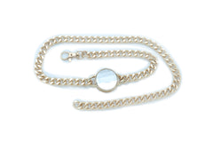 Gold Metal Chain Links Waistband Belt High Waist Hip Silver Charm XS S M